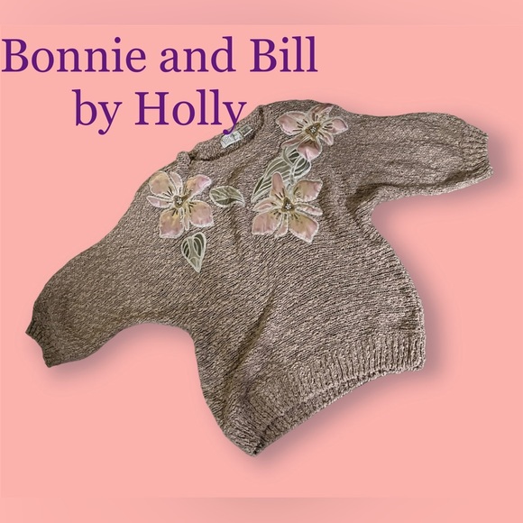 Bonnie and Bill by Holly Sweaters - Vintage Bonnie and Bill by Holly embroidered sweater. Size Large 🌺🌸